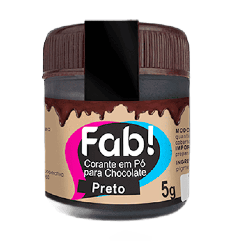 Corante para Chocolate Preto Fab! 5g | Comercial Ribeirão